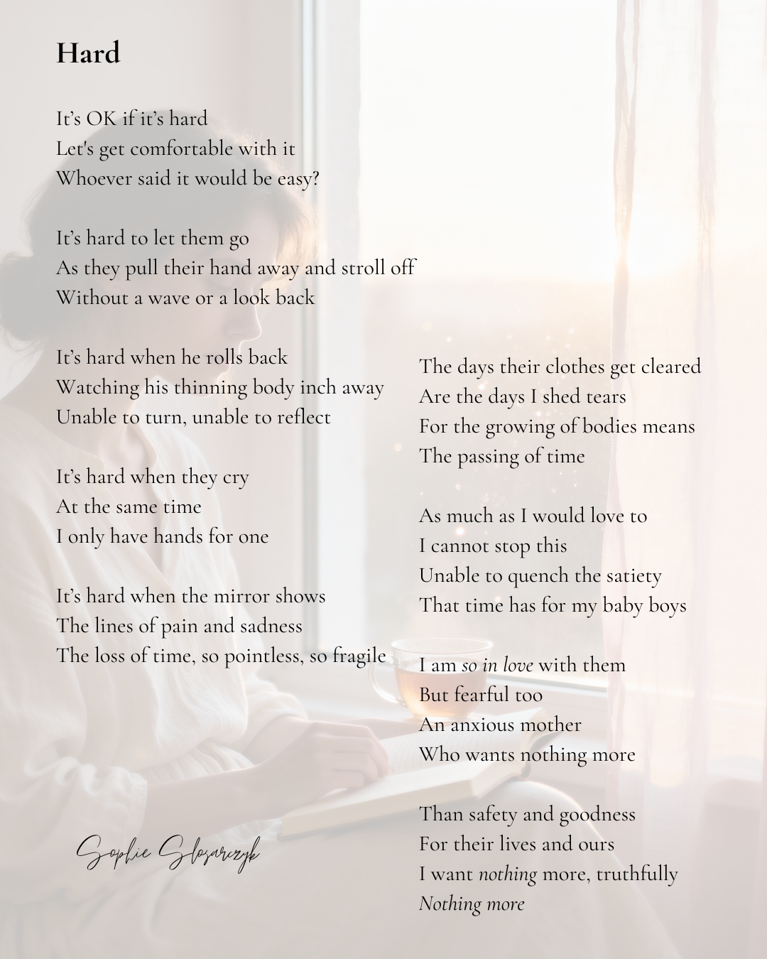 Hard (poem) by Sophie Slosarczyk