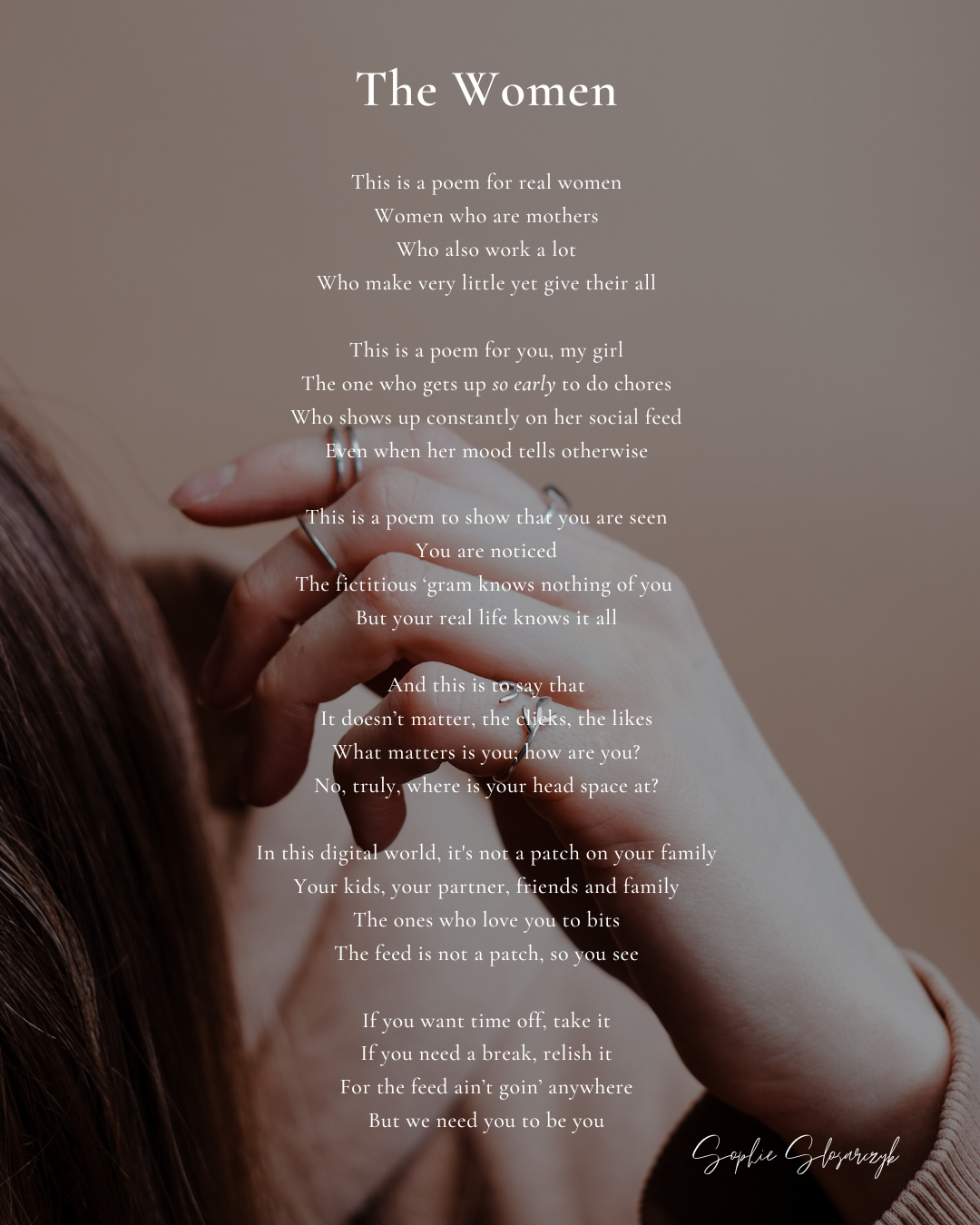 The Women (poem) by Sophie Slosarczyk on the post 'poems about mom guilt'